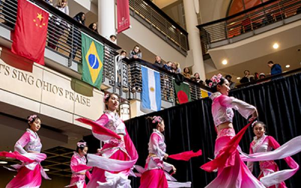 Students dancing at Ohio Union
